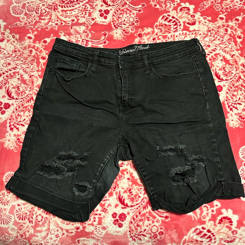 Universal Thread Black Distressed Jean Shorts